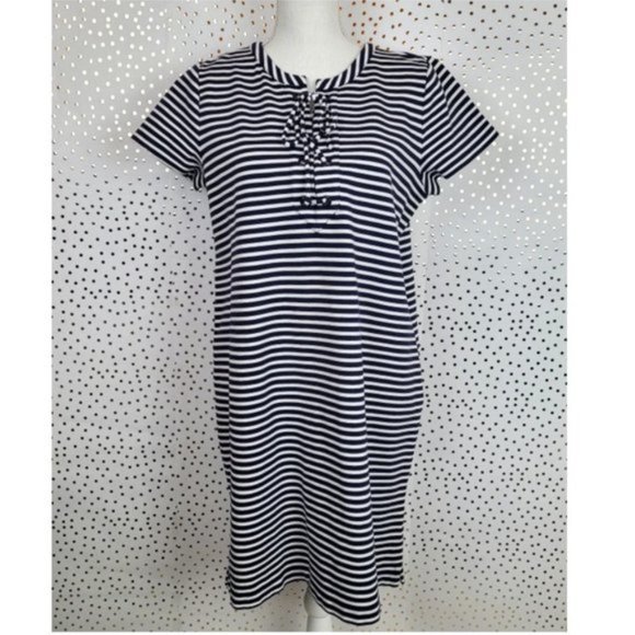 J. Crew Stripe Lace-Up Knit Dress - Picture 4 of 7